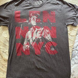 Beatles John Lennon NYC New York Portrait Tee M Grey Old Navy Collectibles